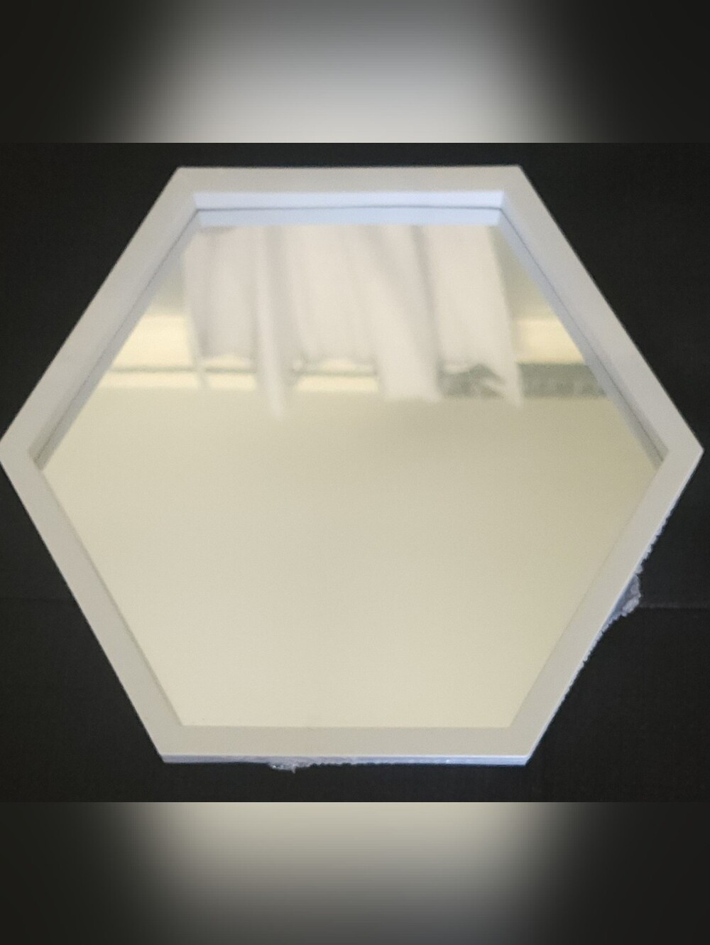 Hexagon Wall Mirror with White Frame